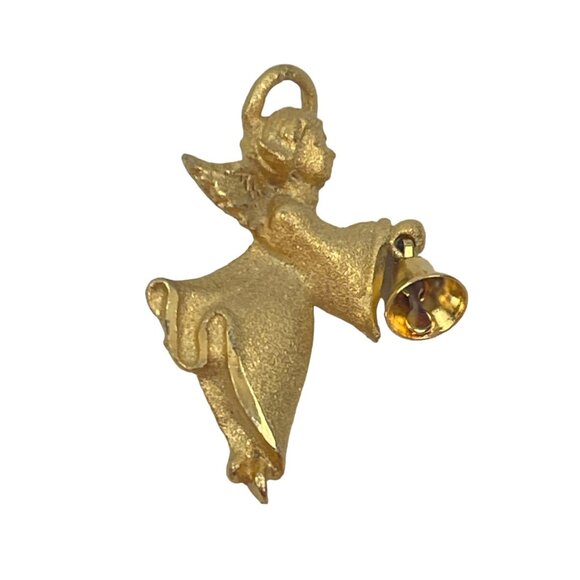 Vintage 1980s VCN Gold-Tone Cherub Angel Pin Brooch - Picture 2 of 7